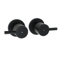 Watermark Black 1/4 Turn Twin Shower Taps Hot Cold Round Set Bath Vanity Mixer V1233-CPF0282ABK