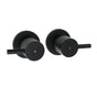 Watermark Black 1/4 Turn Twin Shower Taps Hot Cold Round Set Bath Vanity Mixer V1233-CPF0282ABK