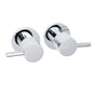 Chrome Brass 1/4 Turn Round Hot Cold Tap Pair Wall Set For Bathroom Shower Vanity Spout V1233-CPF0282ACR