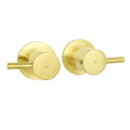 Brushed Gold Brass 1/4 Turn Round Hot Cold Tap Wall Set For Shower Vanity Spout V1233-CPF0282AG