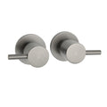 Gun Metal Grey Brass 1/4 Turn Round Hot Cold Tap Wall Set For Shower Vanity Spout V1233-CPF0282AGM