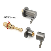 Gun Metal Grey Brass 1/4 Turn Round Hot Cold Tap Wall Set For Shower Vanity Spout V1233-CPF0282AGM