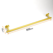 Brushed Gold Stainless Steel 750mm Long Towel Rack Rail Holder Round Hanger Bar V1233-E6900260BG