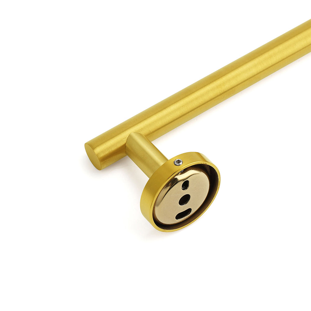 Brushed Gold Stainless Steel 750mm Long Towel Rack Rail Holder Round Hanger Bar V1233-E6900260BG