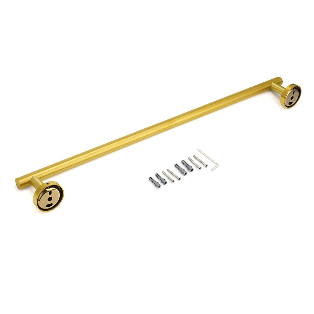 Brushed Gold Stainless Steel 750mm Long Towel Rack Rail Holder Round Hanger Bar V1233-E6900260BG