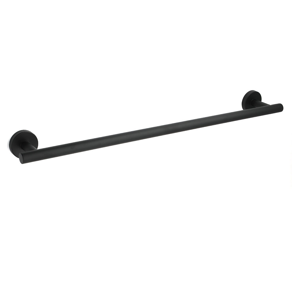 Matt Black 600mm Long Single Towel Rack Rail Holder Stainless Steel Hanger Bar V1233-E6900260BL