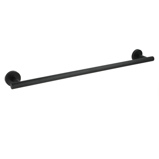 Matt Black 600mm Long Single Towel Rack Rail Holder Stainless Steel Hanger Bar V1233-E6900260BL