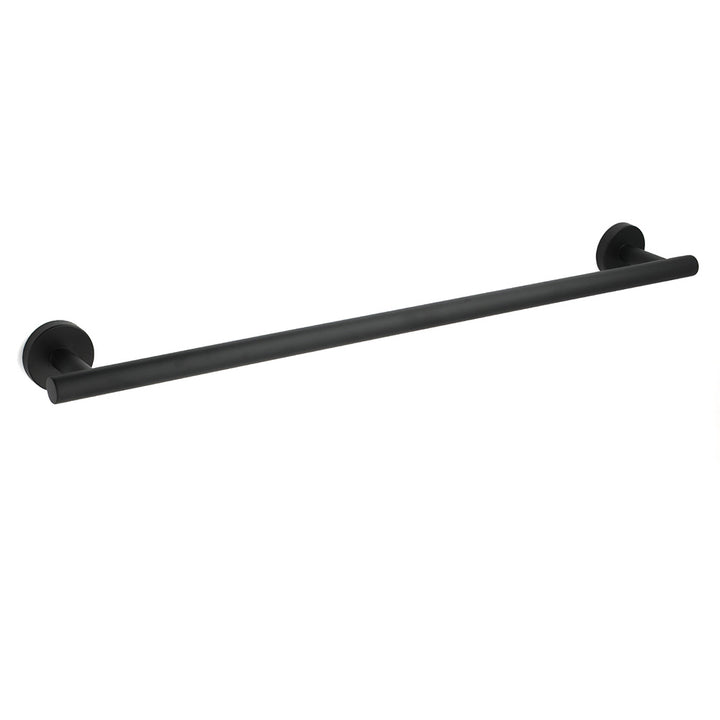 Matt Black 600mm Long Single Towel Rack Rail Holder Stainless Steel Hanger Bar V1233-E6900260BL