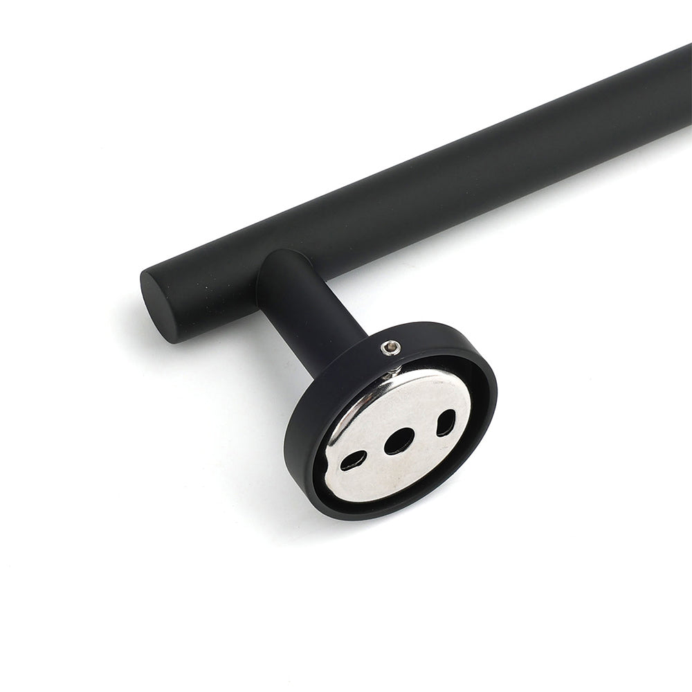 Matt Black 600mm Long Single Towel Rack Rail Holder Stainless Steel Hanger Bar V1233-E6900260BL