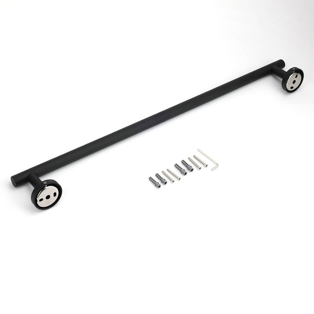 Matt Black 600mm Long Single Towel Rack Rail Holder Stainless Steel Hanger Bar V1233-E6900260BL