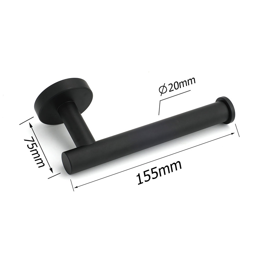 Matt Black Round Stainless Steel Toilet Paper Roll Tissue Holder Bathroom Wall V1233-E69004BL