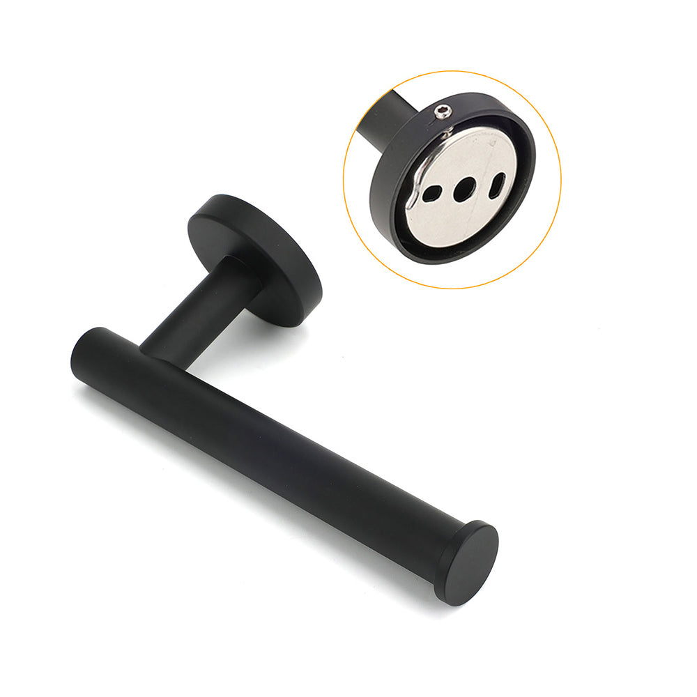 Matt Black Round Stainless Steel Toilet Paper Roll Tissue Holder Bathroom Wall V1233-E69004BL