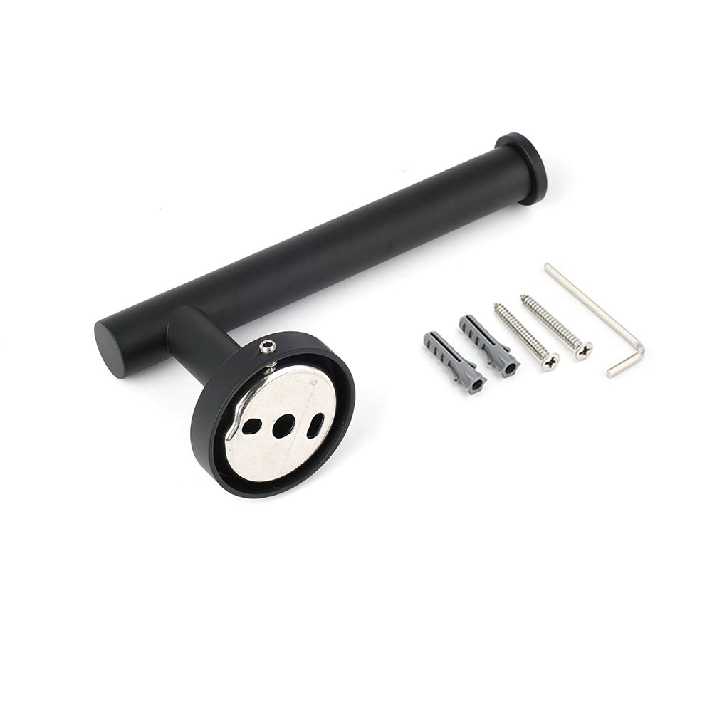 Matt Black Round Stainless Steel Toilet Paper Roll Tissue Holder Bathroom Wall V1233-E69004BL