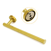 Bathroom Brushed Gold Round Towel Rack Holder Hook Clothes Hanger Wall Mounted V1233-E69005BG