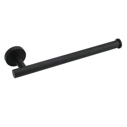 Bathroom Matt Black Round Towel Rack Holder Hook Clothes Hanger Stainless Steel V1233-E69005BL