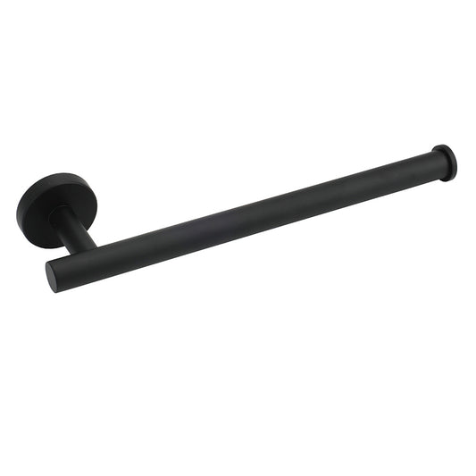 Bathroom Matt Black Round Towel Rack Holder Hook Clothes Hanger Stainless Steel V1233-E69005BL
