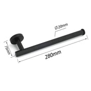 Bathroom Matt Black Round Towel Rack Holder Hook Clothes Hanger Stainless Steel V1233-E69005BL