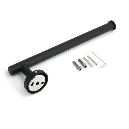 Bathroom Matt Black Round Towel Rack Holder Hook Clothes Hanger Stainless Steel V1233-E69005BL