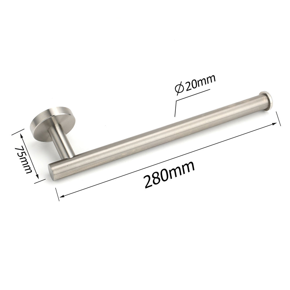 Brushed Nickel Round Towel Rack Holder Hook Clothes Hanger Bathroom Accessory V1233-E69005BN