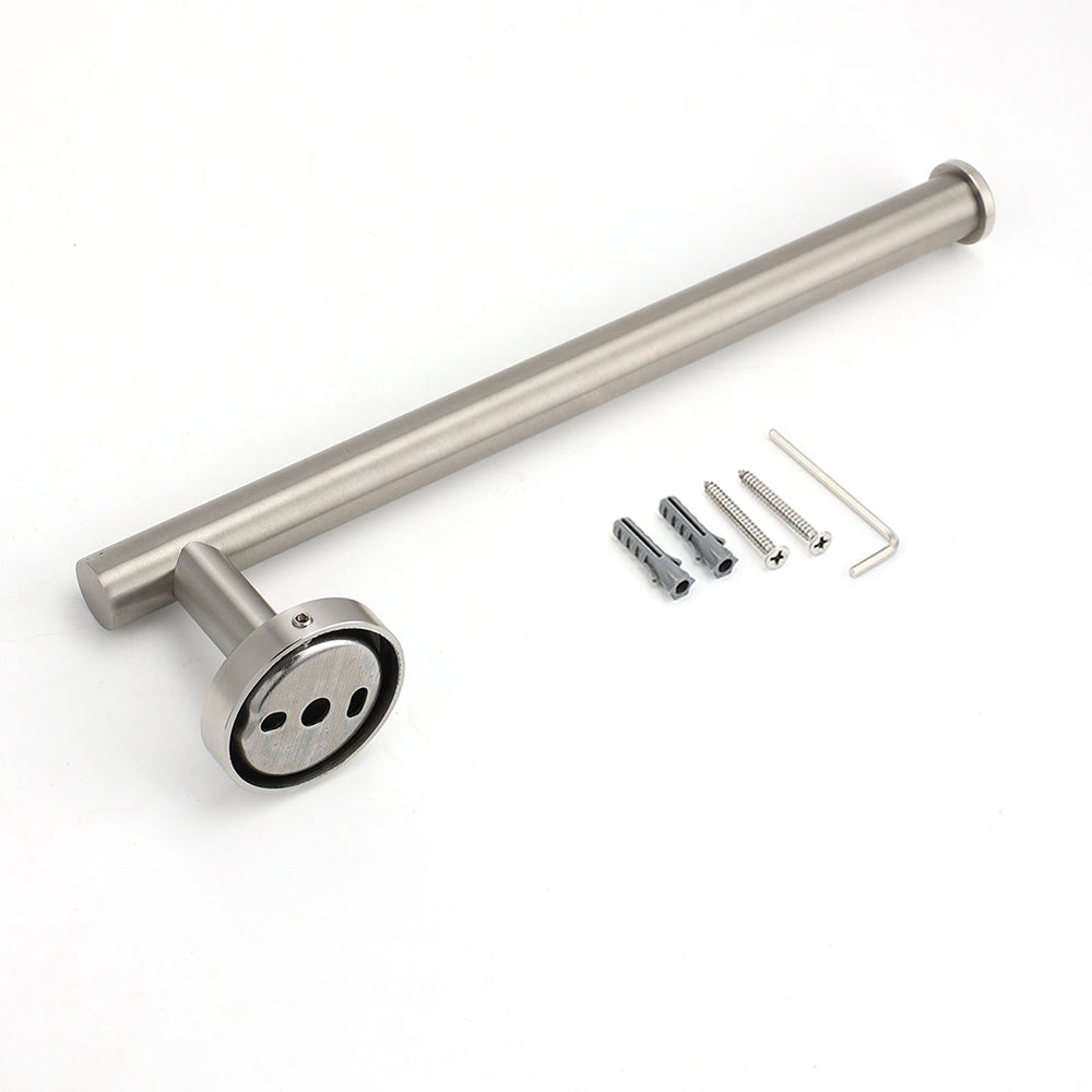 Brushed Nickel Round Towel Rack Holder Hook Clothes Hanger Bathroom Accessory V1233-E69005BN