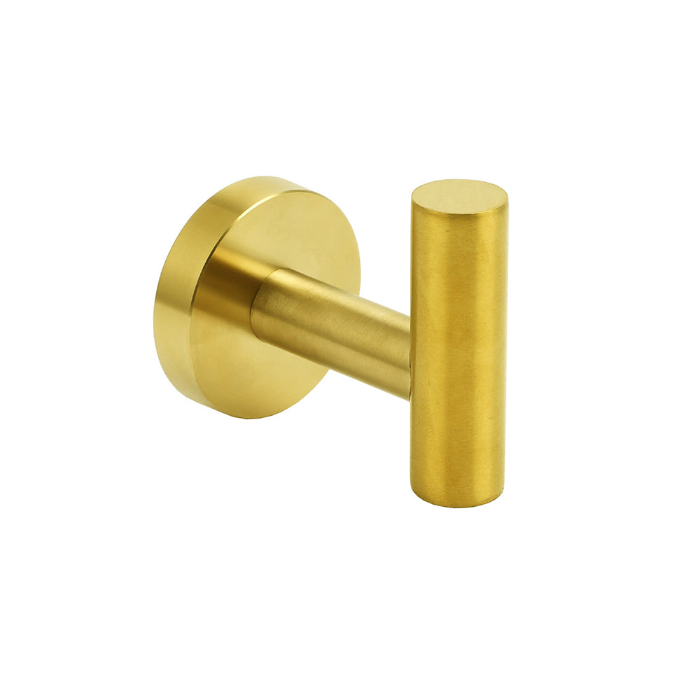 Brushed Gold Robe Hook Hanger Organizer Bathroom Stainless Steel Wall Mounted V1233-E69009BG