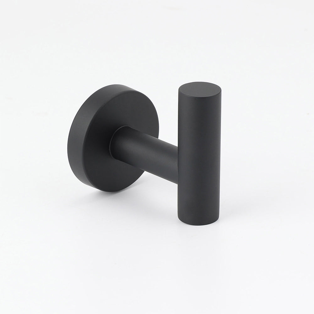 Matt Black Robe Hook Hanger Organizer Bathroom Wall Mounted Kit Stainless Steel V1233-E69009BL