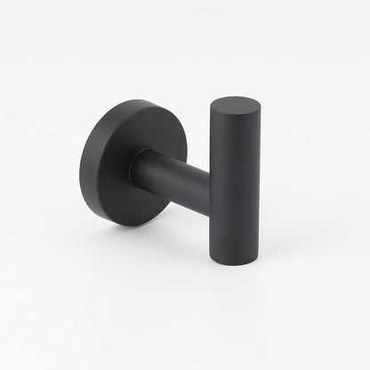 Matt Black Robe Hook Hanger Organizer Bathroom Wall Mounted Kit Stainless Steel V1233-E69009BL