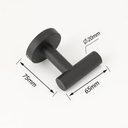 Matt Black Robe Hook Hanger Organizer Bathroom Wall Mounted Kit Stainless Steel V1233-E69009BL
