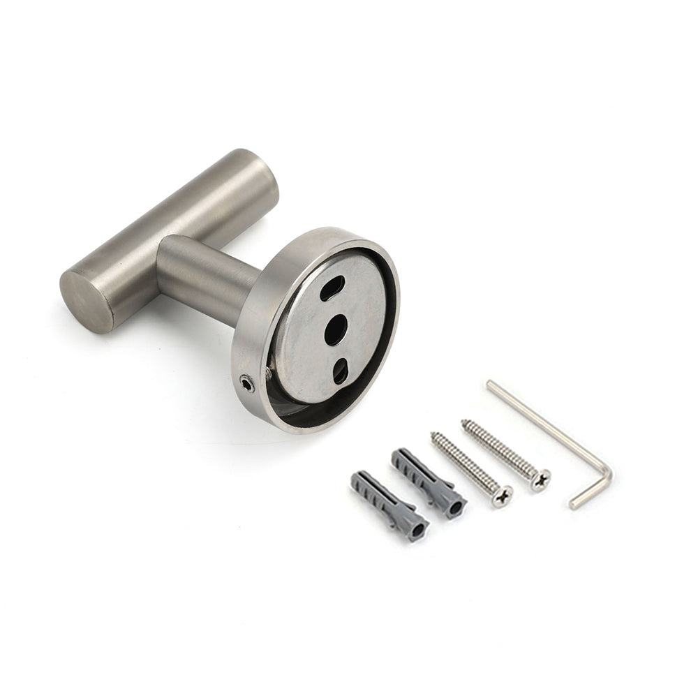 Brushed Nickel Robe Hook Hanger Organizer Bathroom Stainless Steel Accessory Kit V1233-E69009BN