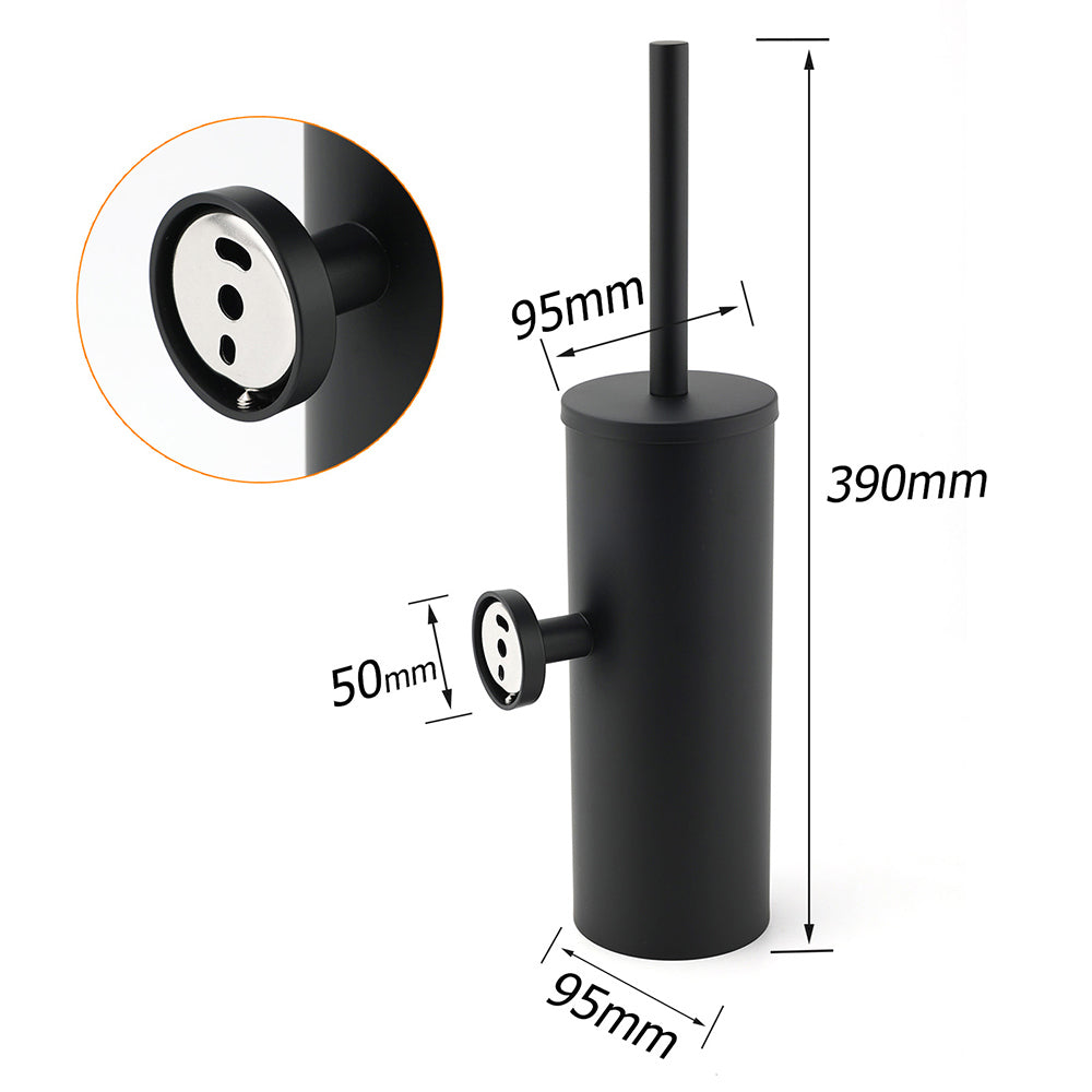 Matt Black Stainless Steel Round Toilet Brush Wall Holder Cup Bathroom Accessary V1233-E69013BL