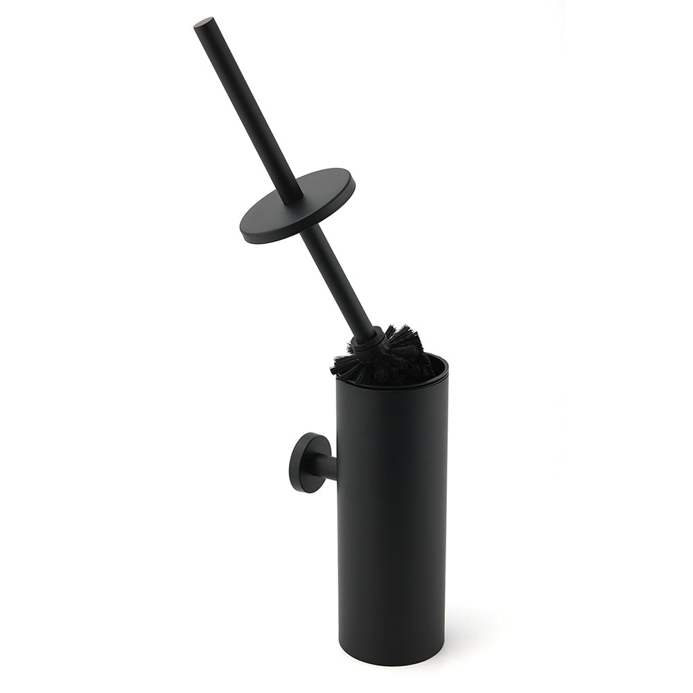Matt Black Stainless Steel Round Toilet Brush Wall Holder Cup Bathroom Accessary V1233-E69013BL