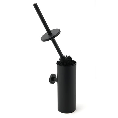 Matt Black Stainless Steel Round Toilet Brush Wall Holder Cup Bathroom Accessary V1233-E69013BL