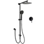 Matt Black 2in1 Round Shower 10" Rain Head 3 Mode Handheld Sliding Rail Diverter Mixer Set V1233-HR002M4CBSC842BKSR110BKRD201B