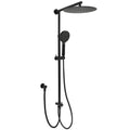 Matte Black Large 12" Round Shower Head Twin Set Handheld Diverter Wall Rail Arm V1233-HR002M4CBSC842BKSR112B