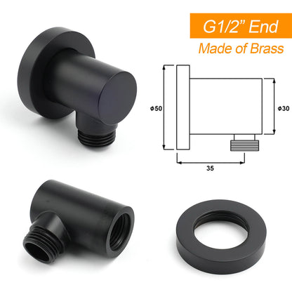 WELS Matt Black Twin Round 12" Shower Head Set Handheld Flexible Rail Wall Arm Mixer V1233-HR002M4CBSC842BKSR112BKRD201B