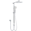 WELS Chrome 10" Round Rain Handheld Twin Shower Head Arm Sliding Rail Arm Diverter Set V1233-HR002M4CSC842KSR110