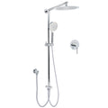 Chrome 10" Round Rain Handheld Daul Shower Head Arm Sliding Rail Wall Mounted Mixer V1233-HR002M4CSC842KSR110KRD201CR