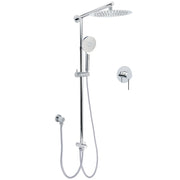 Chrome 10" Round Rain Handheld Daul Shower Head Arm Sliding Rail Wall Mounted Mixer V1233-HR002M4CSC842KSR110KRD201CR