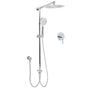 Chrome 10" Round Rain Handheld Daul Shower Head Arm Sliding Rail Wall Mounted Mixer V1233-HR002M4CSC842KSR110KRD201CR