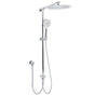 WELS Chrome Round Large 12" Rain Shower Head 3 Modes Handheld Wall Arm Rail 2in1 Set V1233-HR002M4CSC842KSR112