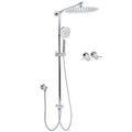 WELS Round Large 12" Rain 2in1 Shower Head 3 Modes Handheld Wall Rail Brass Twin Taps V1233-HR002M4CSC842KSR112CPF0282A