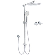 WELS Round Large 12" Rain 2in1 Shower Head 3 Modes Handheld Wall Rail Brass Twin Taps V1233-HR002M4CSC842KSR112CPF0282A