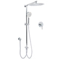 WELS Round 12" Rain Dual Shower Head 3 Modes Handheld Wall Rail Chrome Mixer Valve Set V1233-HR002M4CSC842KSR112KRD201CR