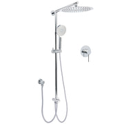WELS Round 12" Rain Dual Shower Head 3 Modes Handheld Wall Rail Chrome Mixer Valve Set V1233-HR002M4CSC842KSR112KRD201CR