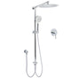 WELS Round 12" Rain Dual Shower Head 3 Modes Handheld Wall Rail Chrome Mixer Valve Set V1233-HR002M4CSC842KSR112KRD201CR