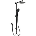 WELS Matt Black Twin Shower 8" Round Head Set Sliding Rail 3 Mode Handheld Rose V1233-HR003M4CBSC842BKSR108B