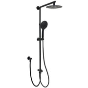 WELS Matt Black Twin Shower 8" Round Head Set Sliding Rail 3 Mode Handheld Rose V1233-HR003M4CBSC842BKSR108B