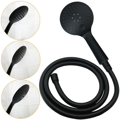 WELS Matt Black 9" Round Rain Shower Head Handheld Adjustable Rail Arm Elbow 2in1 Set V1233-HR003M4CBSC842BSR0901B