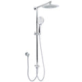 WELS Chrome 9" Rainfall Dual Shower Head & Handheld Sliding Rail Wall Arm Round Set V1233-HR003M4CSC842SR0901