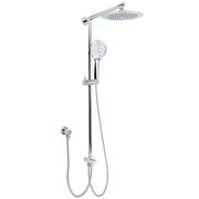 WELS Chrome 9" Rainfall Dual Shower Head & Handheld Sliding Rail Wall Arm Round Set V1233-HR003M4CSC842SR0901